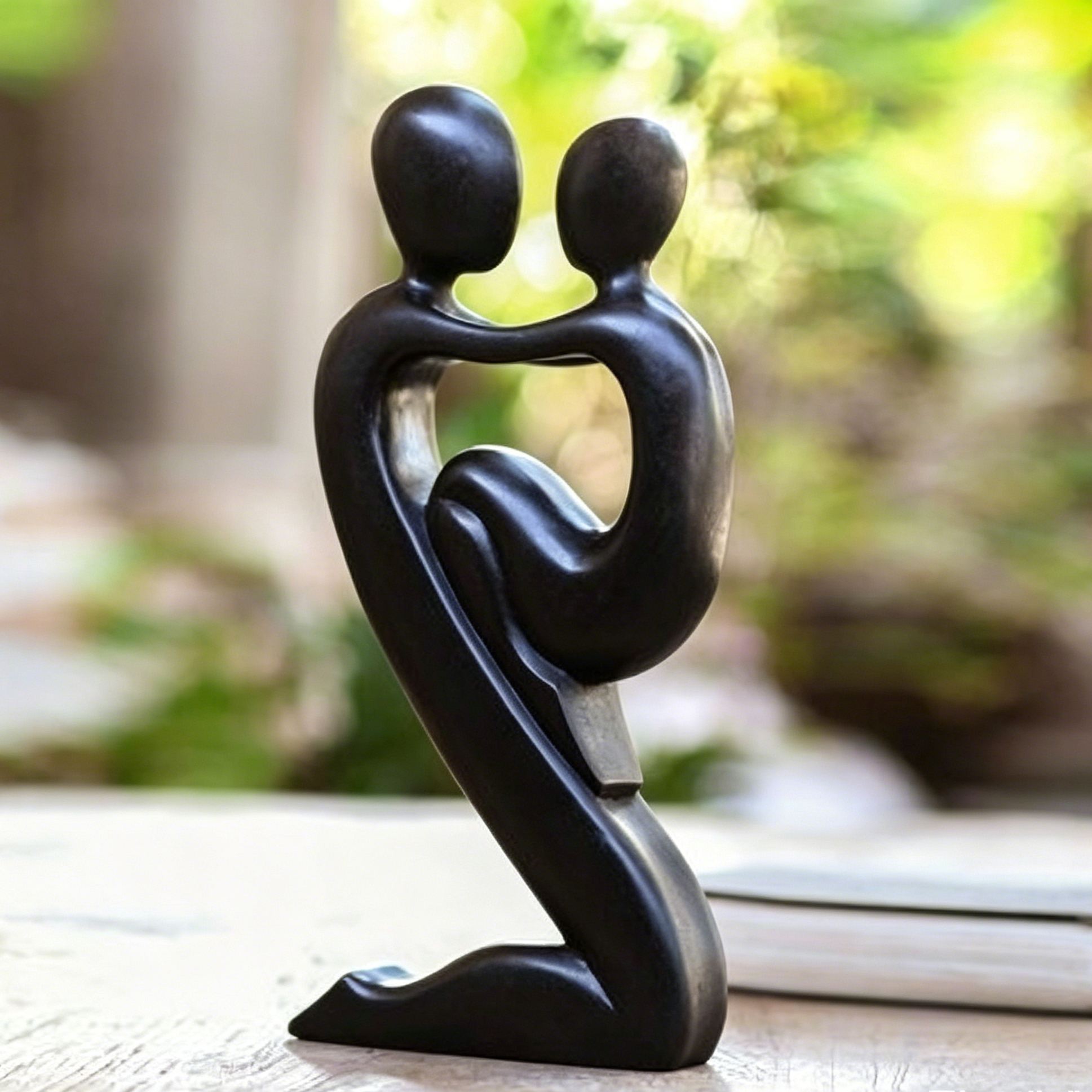 Handcrafted Father's Lap Wood Sculpture