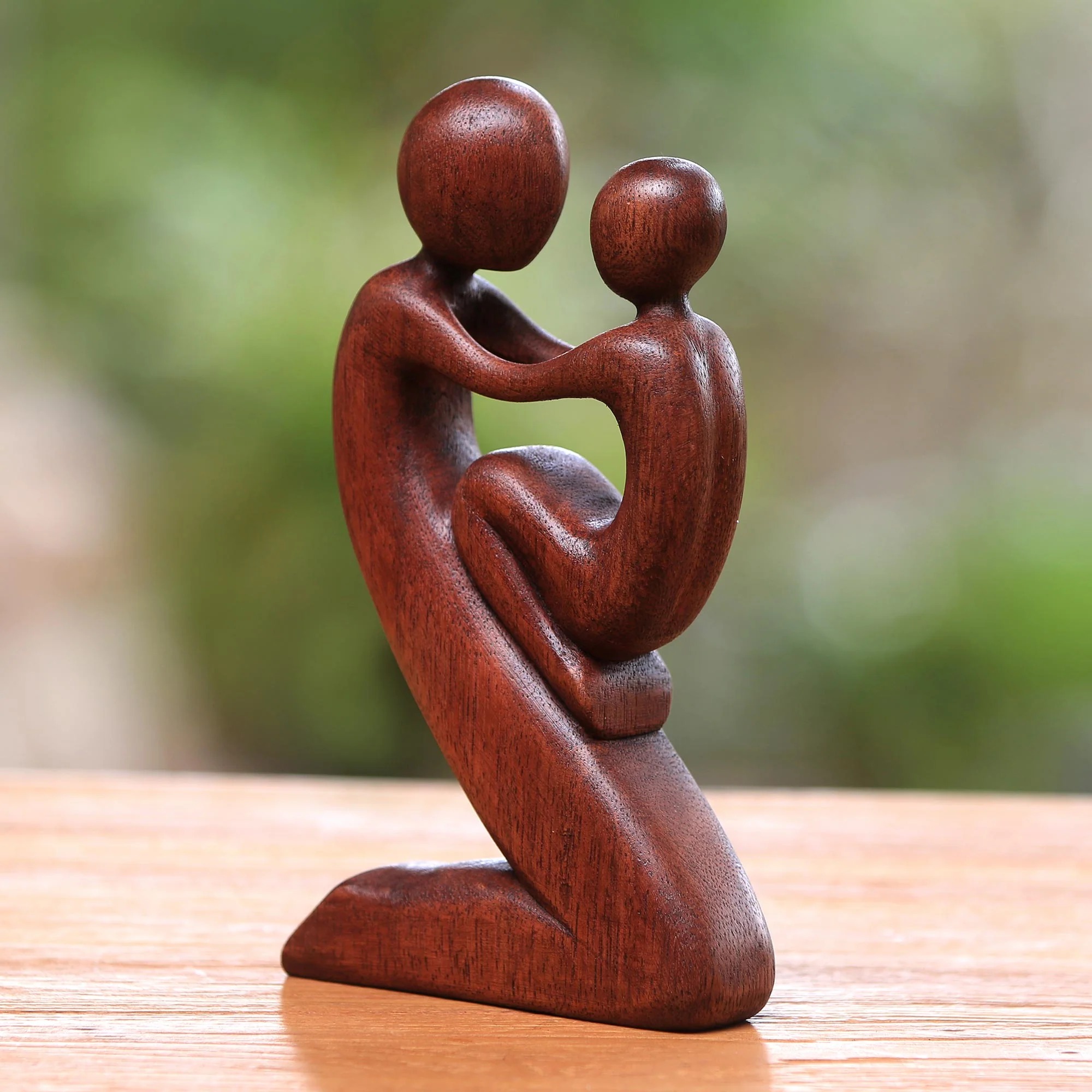 Handcrafted Father's Lap Wood Sculpture