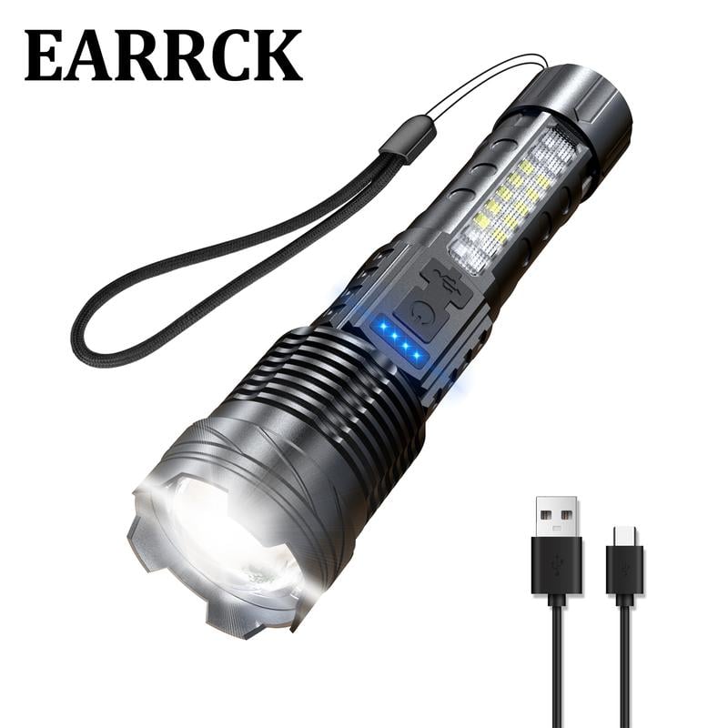 2024 Camping Gadgets Waterproof Rechargeable Strong Light Flashlight