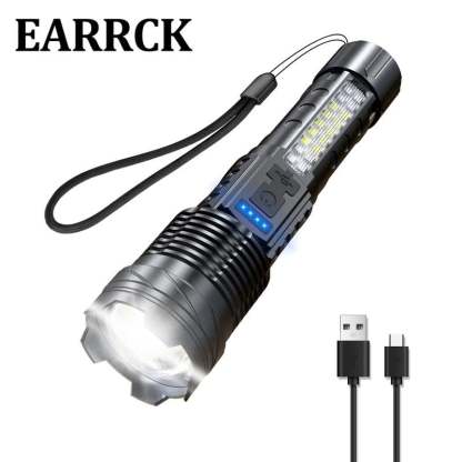 2024 Camping Gadgets Waterproof Rechargeable Strong Light Flashlight