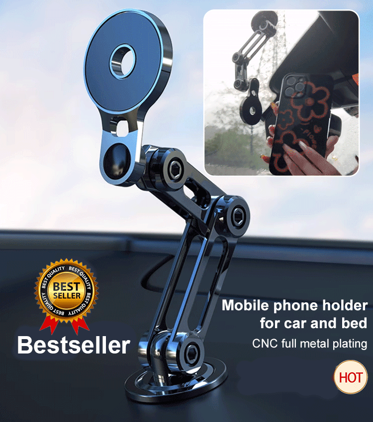 360° Rotate Magnetic Suction Car Phone Holder for car and bed