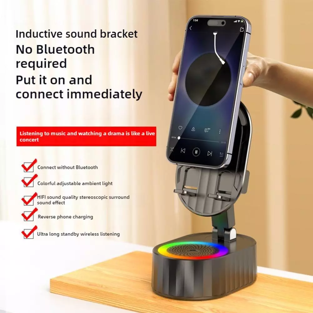 🔥New Year Sale-49% OFF🔥3-In-1 Phone Holder Inductive Bluetooth Speaker