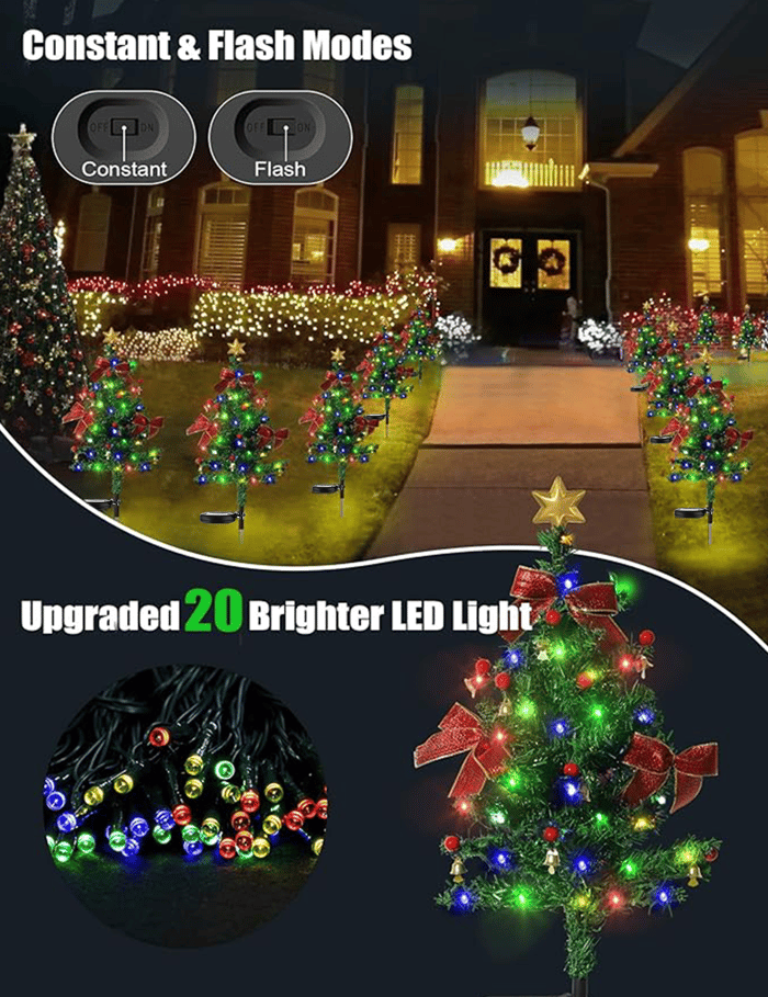 (🎅Xmas Sale) - 🎄Solar Christmas Trees Lights Outdoor Decoration Waterproof