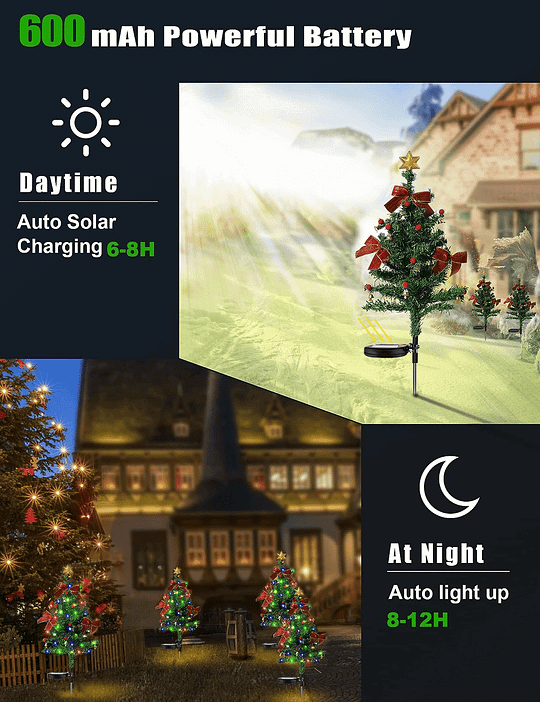 (🎅Xmas Sale) - 🎄Solar Christmas Trees Lights Outdoor Decoration Waterproof