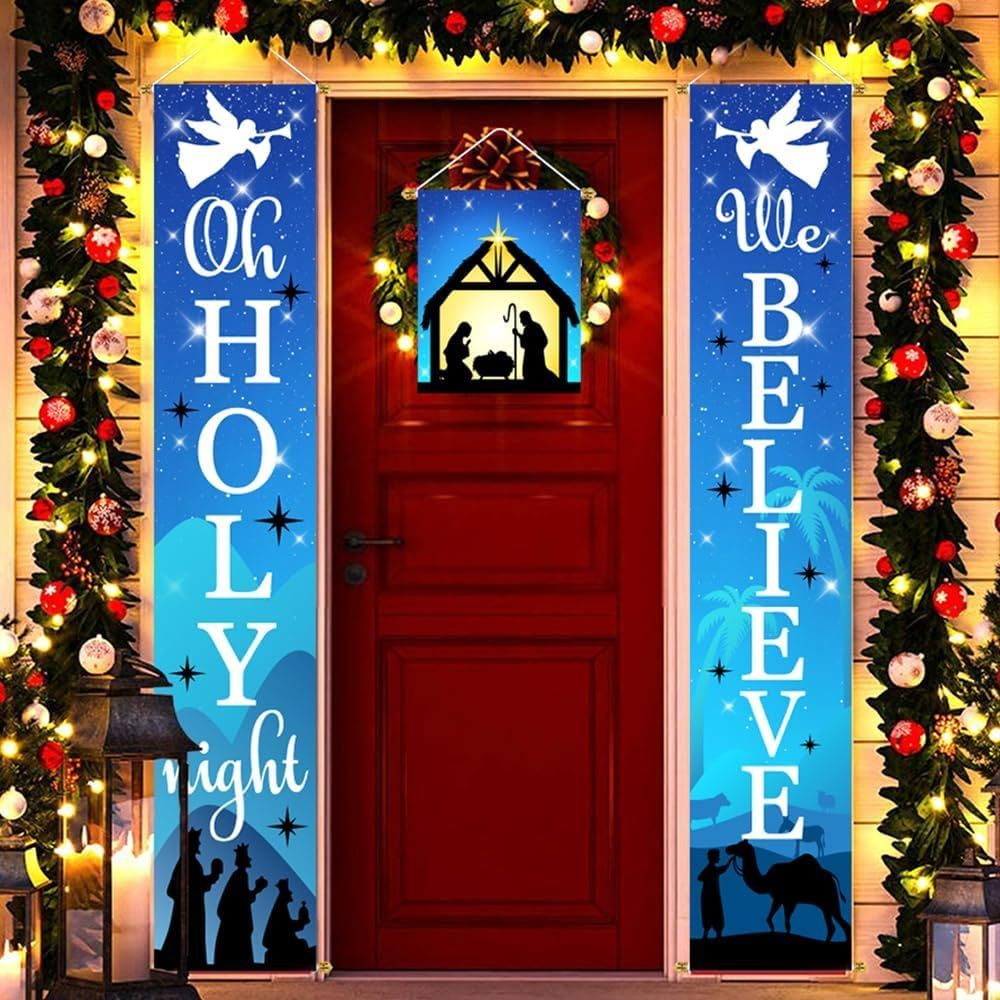Christmas Decorations Outdoor Yard Front Porch Sign Set