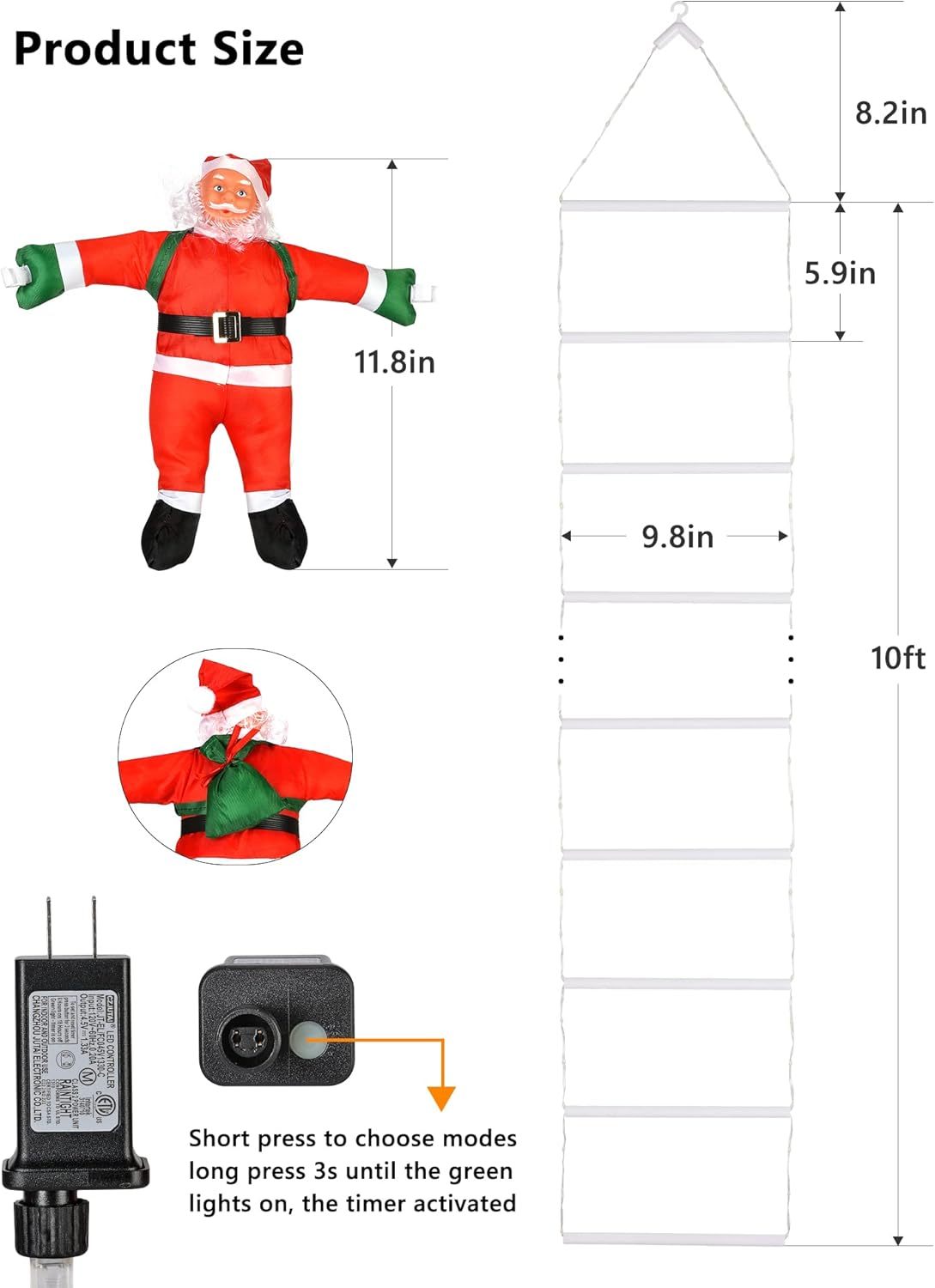 🎅Christmas Sale🎄 LED Christmas Lights with Santa Claus