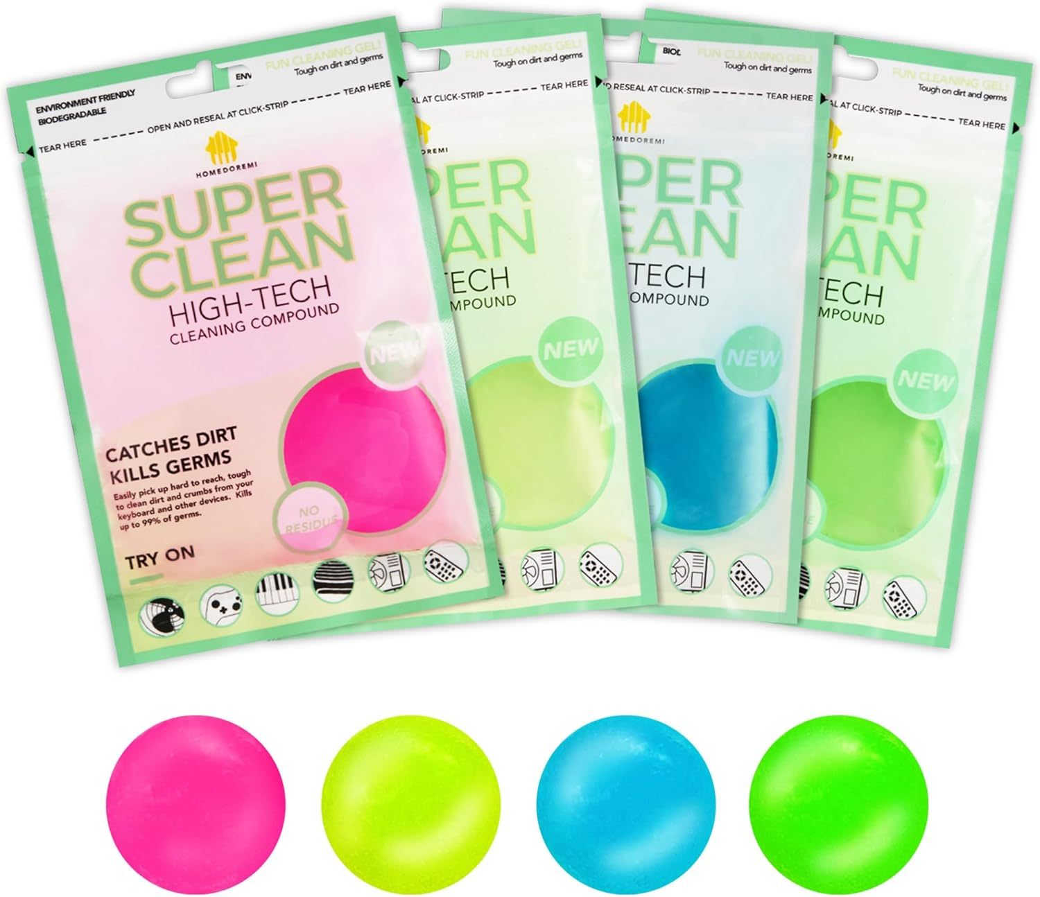 4 Pack Cleaning Gel for Car,320g (2.8oz/pcs)