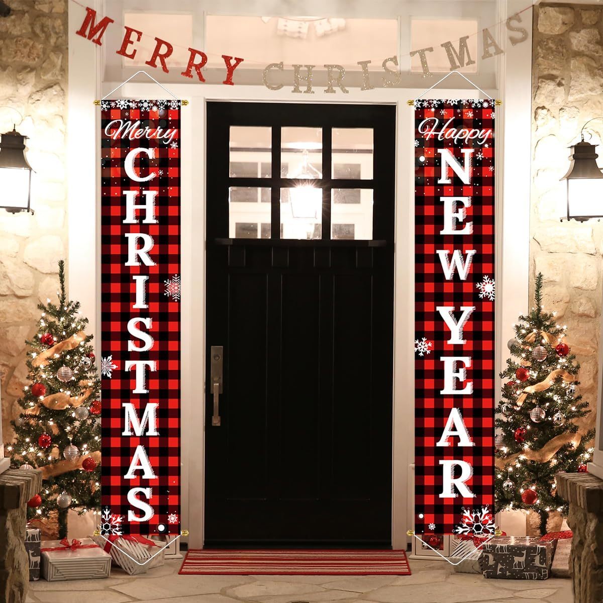 Christmas Decorations Outdoor Yard Front Porch Sign Set