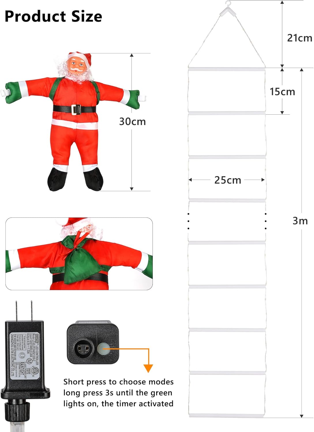 🎅Christmas Sale🎄 LED Christmas Lights with Santa Claus