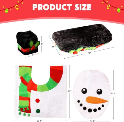 5 Pieces Christmas Theme Bathroom Decoration Set