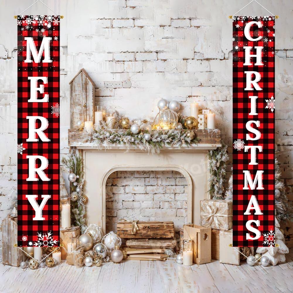 Christmas Decorations Outdoor Yard Front Porch Sign Set