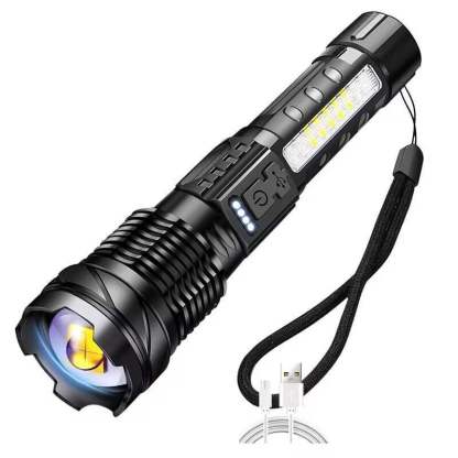 2024 Camping Gadgets Waterproof Rechargeable Strong Light Flashlight