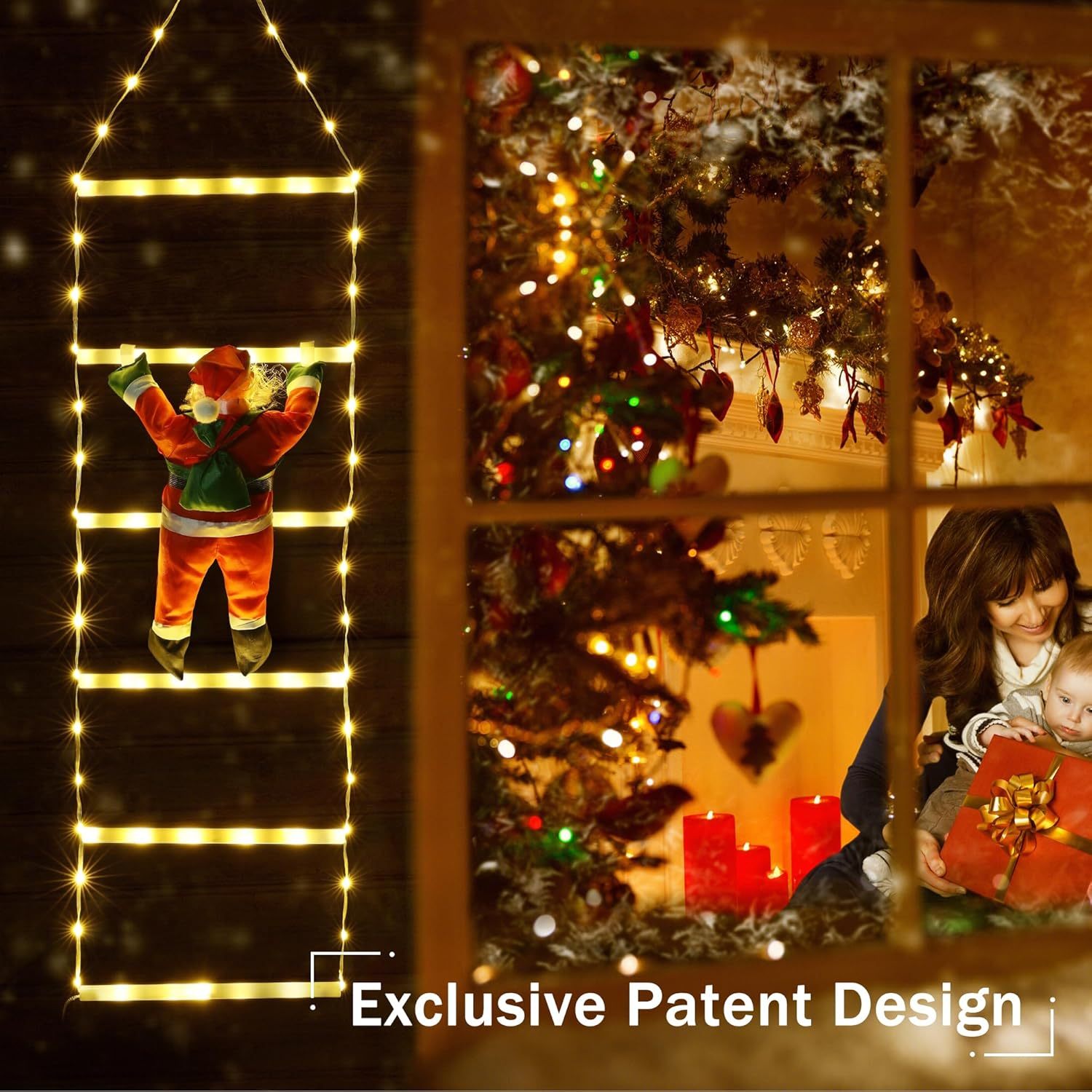 🎅Christmas Sale🎄 LED Christmas Lights with Santa Claus