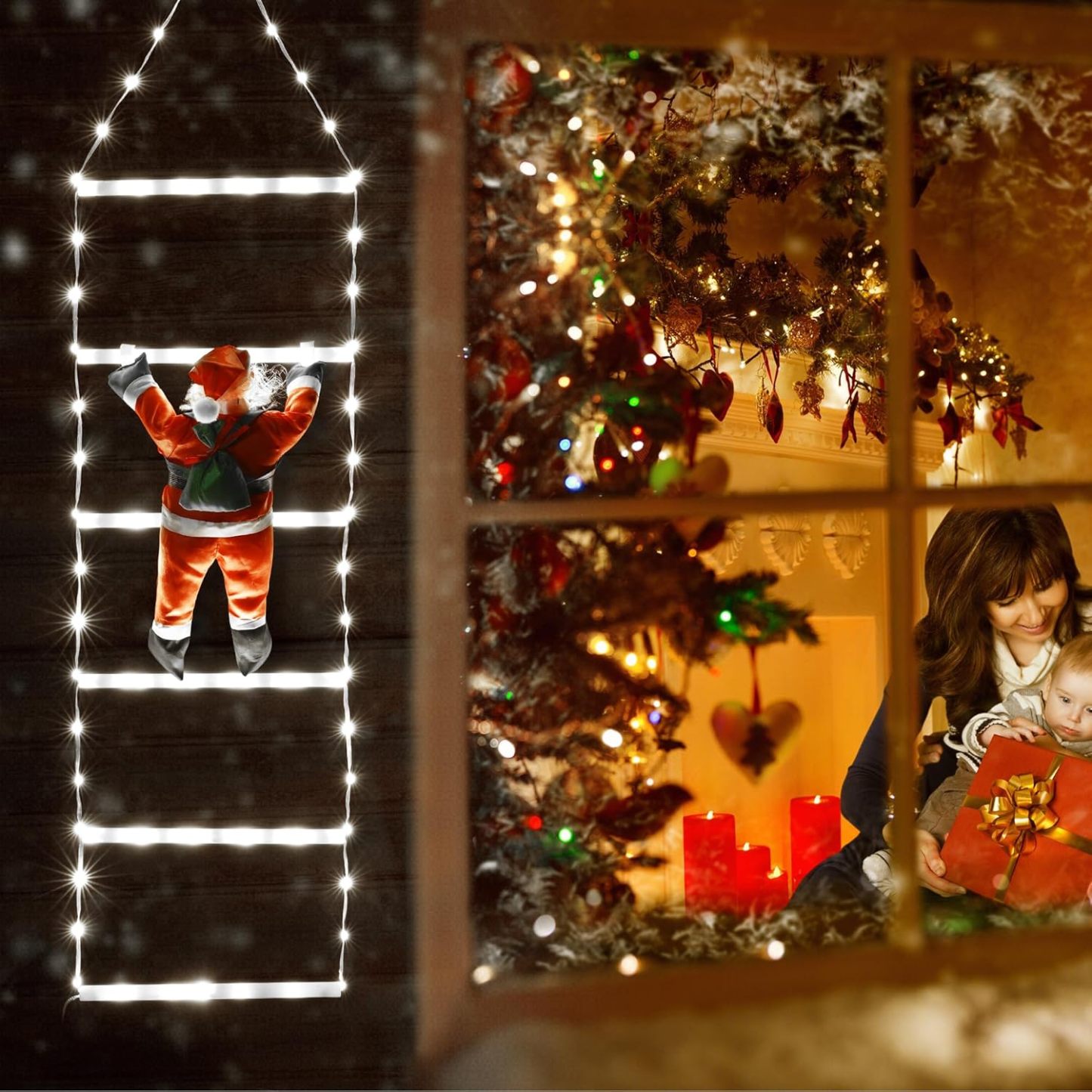 🎅Christmas Sale🎄 LED Christmas Lights with Santa Claus