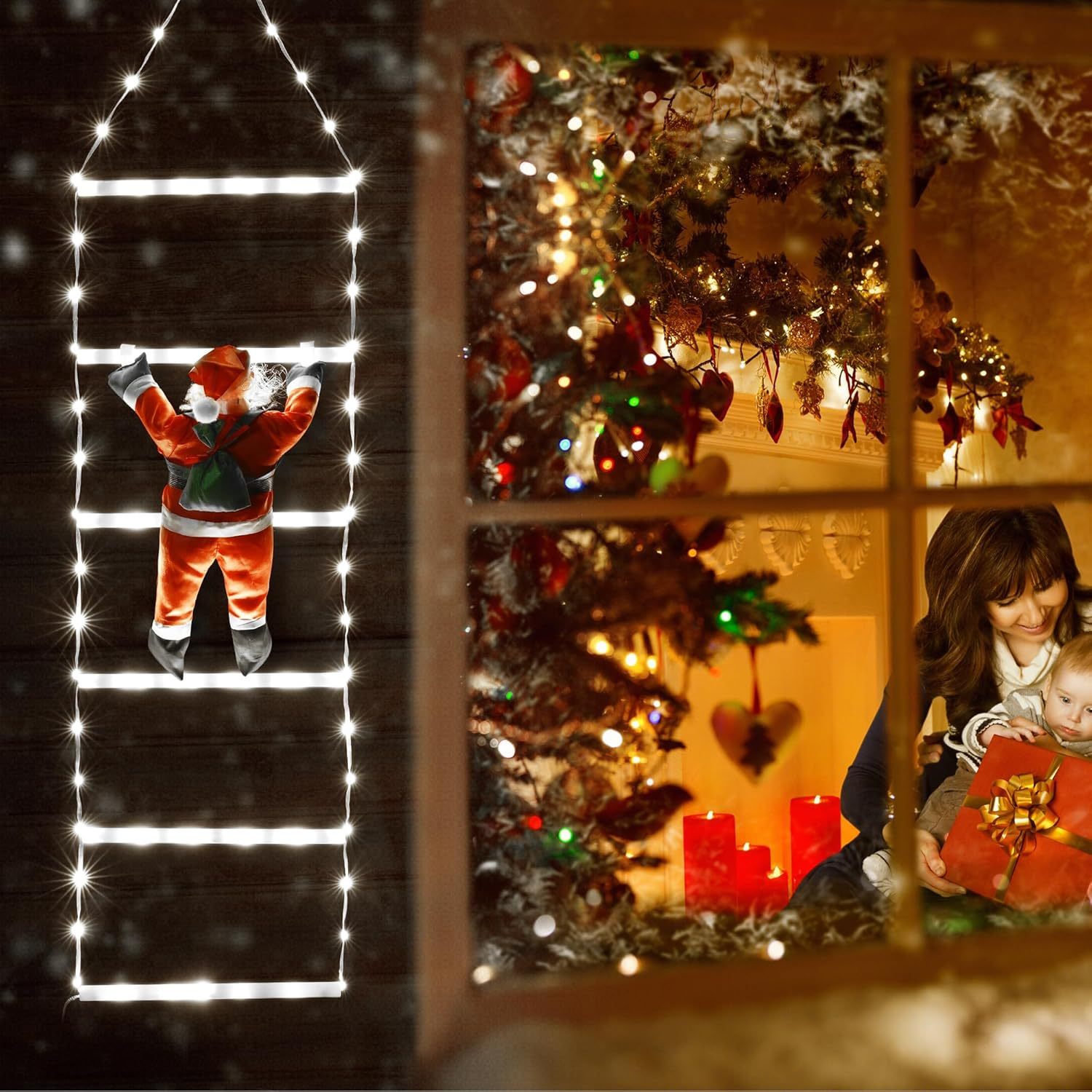 🎅Christmas Sale🎄 LED Christmas Lights with Santa Claus