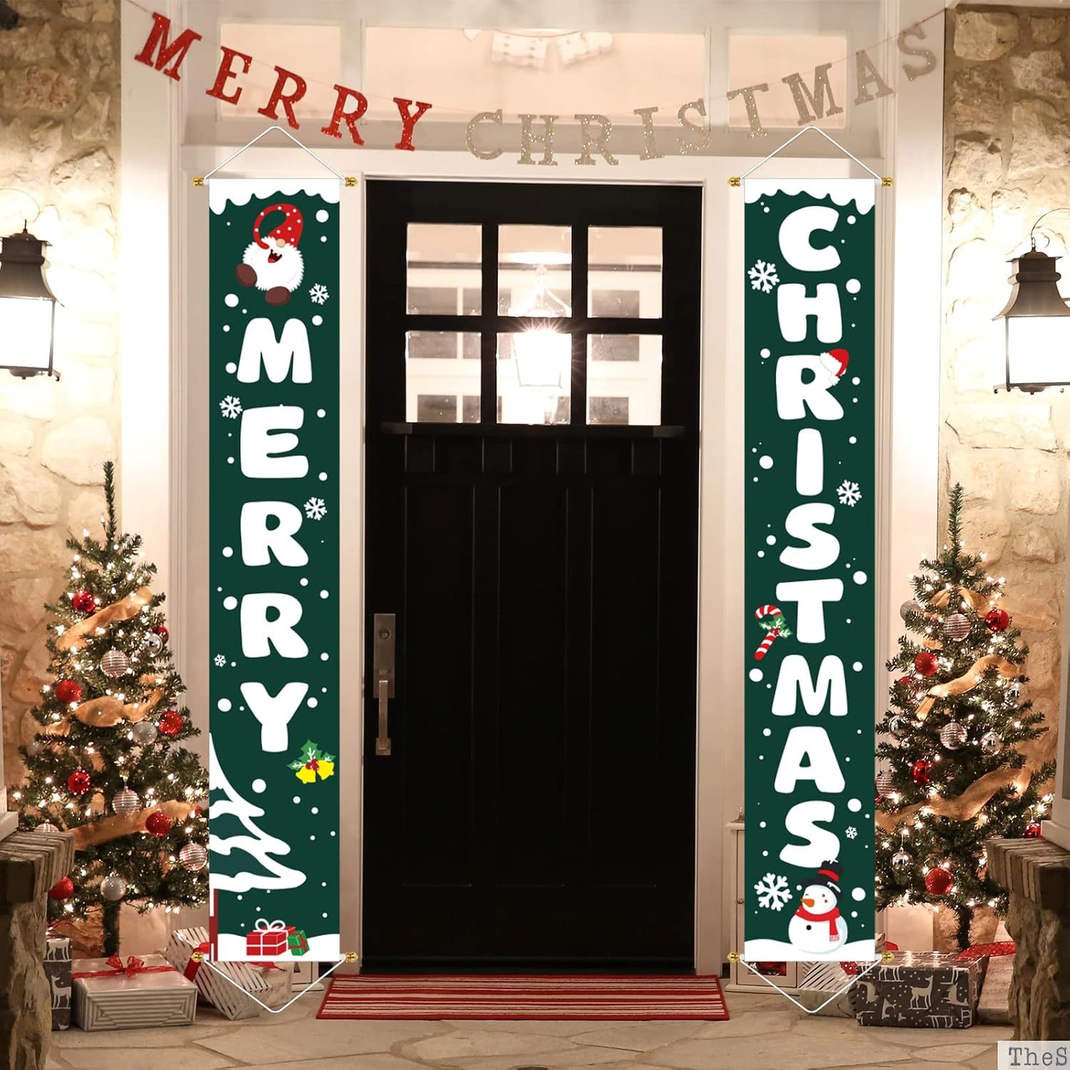 Christmas Decorations Outdoor Yard Front Porch Sign Set