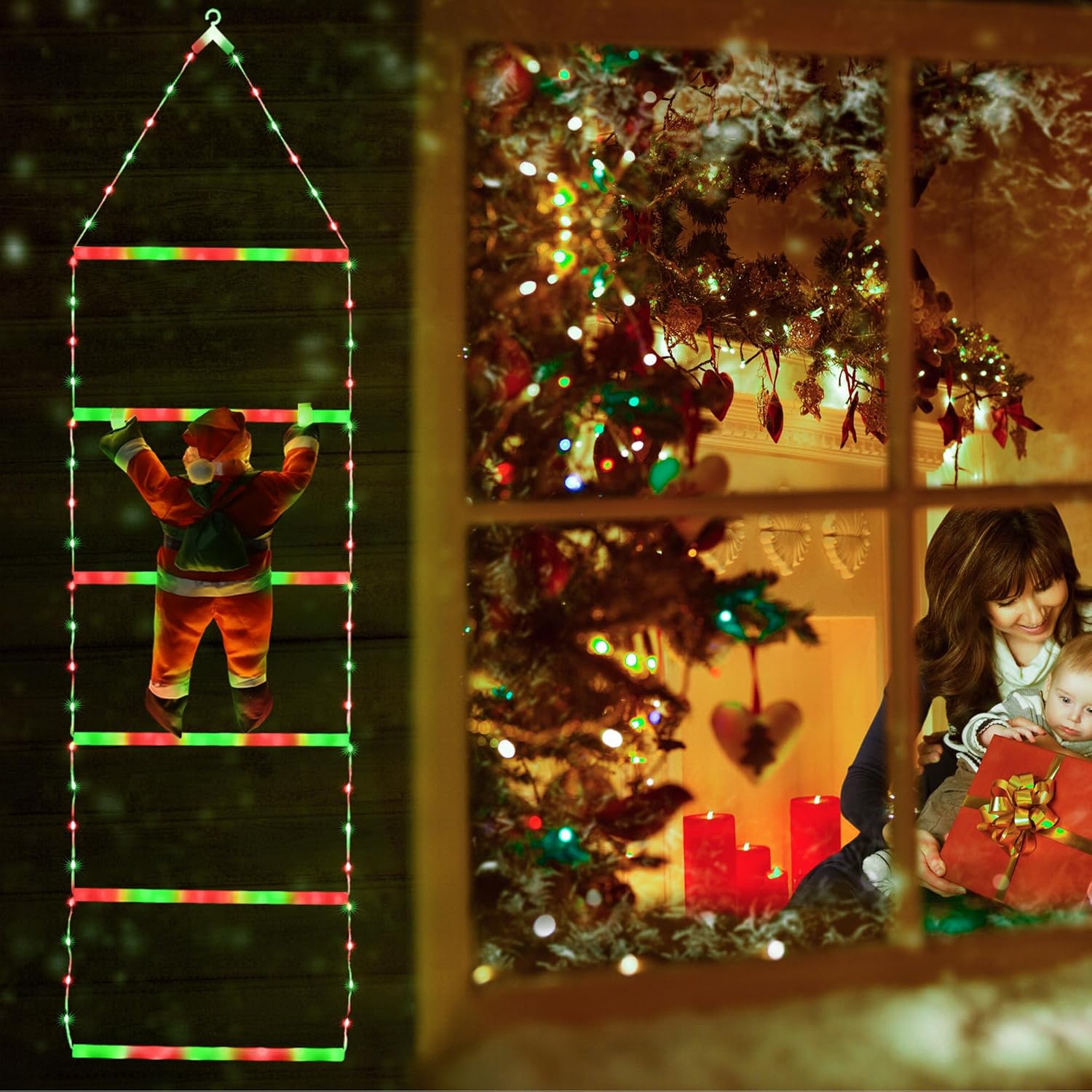 🎅Christmas Sale🎄 LED Christmas Lights with Santa Claus