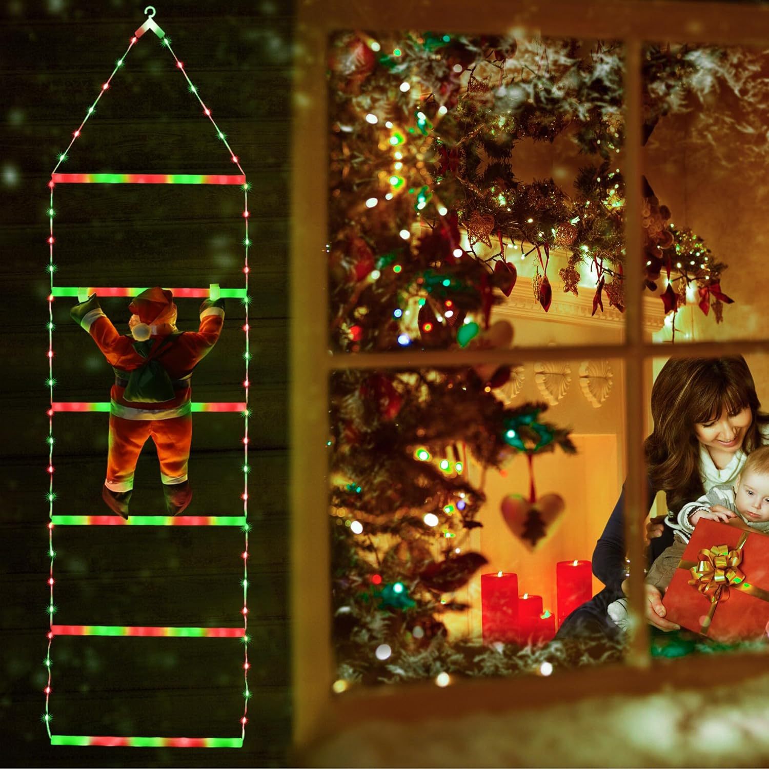 🎅Christmas Sale🎄 LED Christmas Lights with Santa Claus