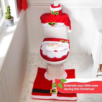 5 Pieces Christmas Theme Bathroom Decoration Set