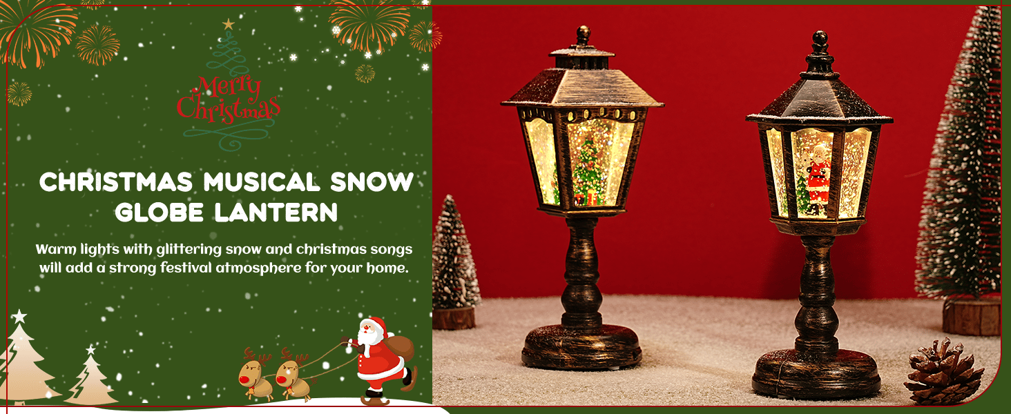Christmas Musical Snow Globe Lantern