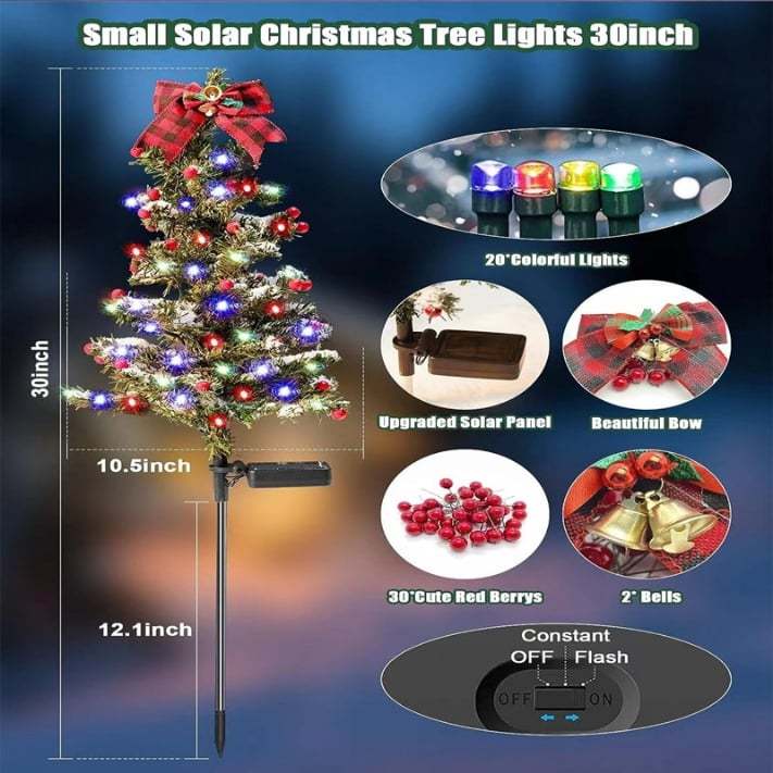 (🎅Xmas Sale) - 🎄Solar Christmas Trees Lights Outdoor Decoration Waterproof