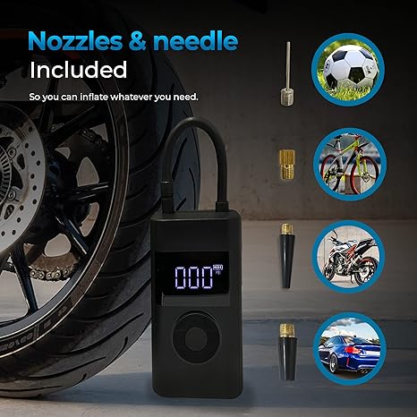 🔥Portable Tire Inflator - Smart ON/OFF Hose Design