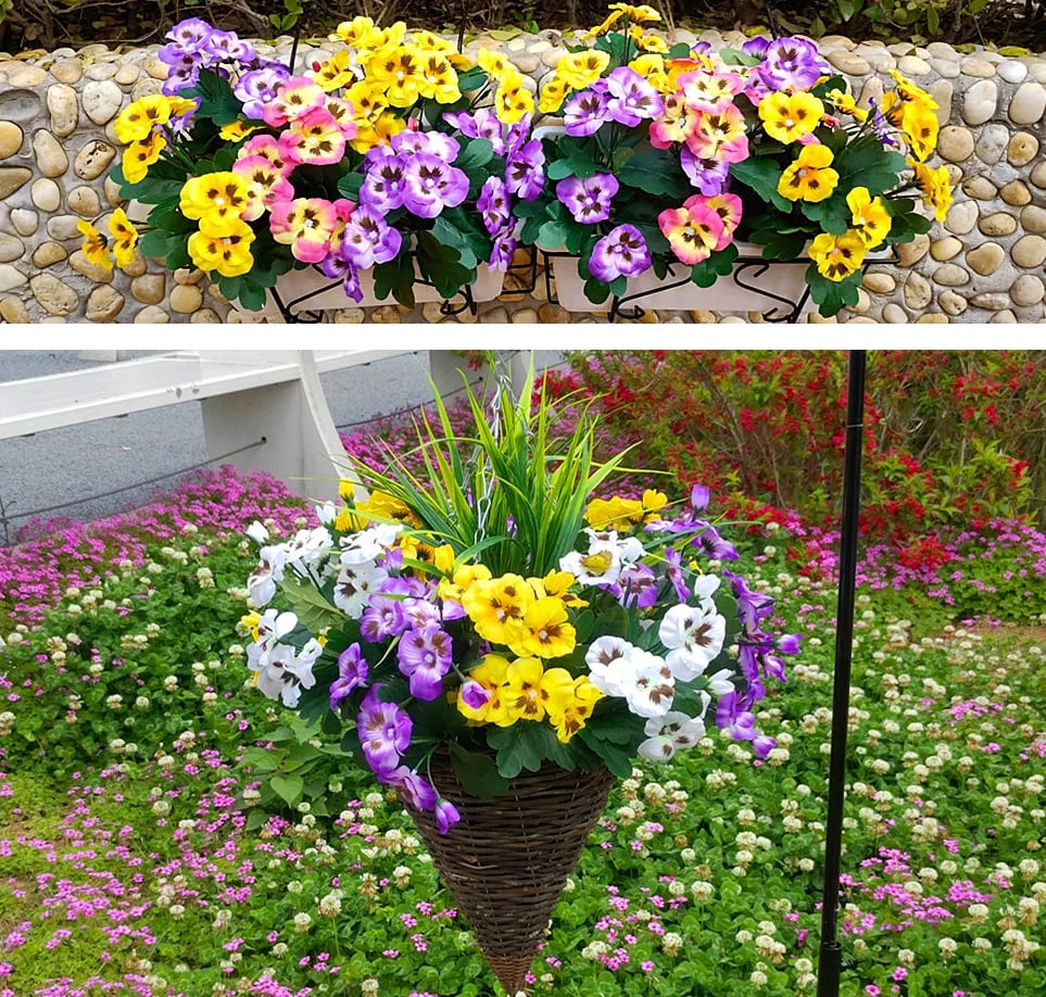 Outdoor Artificial Pansy Flowers💐