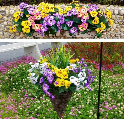 Outdoor Artificial Pansy Flowers💐