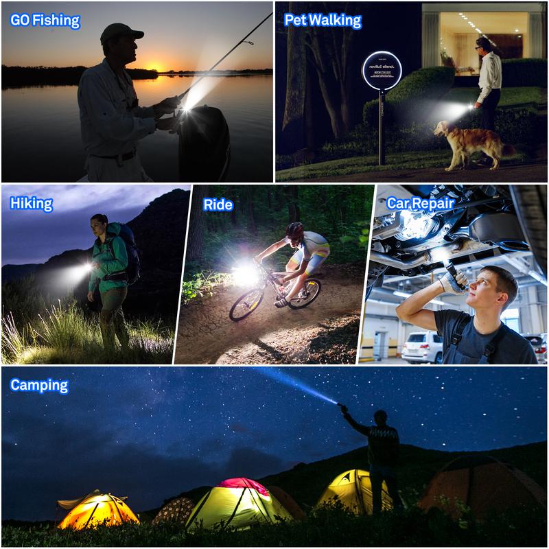 2024 Camping Gadgets Waterproof Rechargeable Strong Light Flashlight