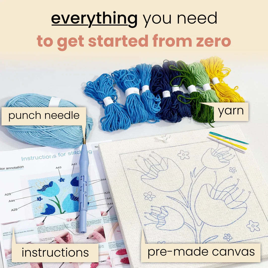 CalmStitch Punch Needle Kit with Threads