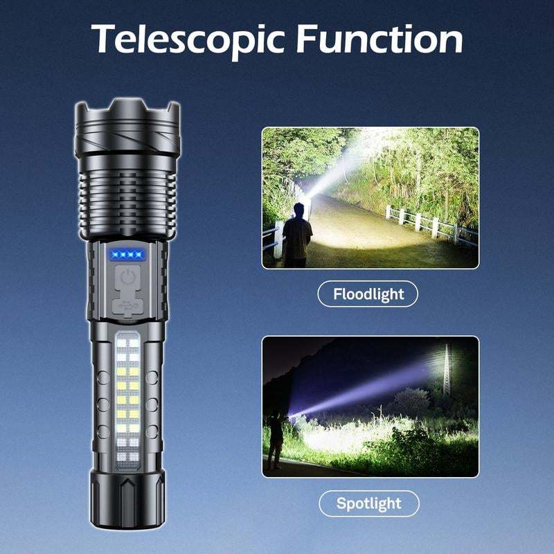 2024 Camping Gadgets Waterproof Rechargeable Strong Light Flashlight