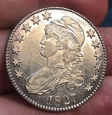 1827 Capped Bust Half Dollar , AU / UNC ,Scarce! | eBay