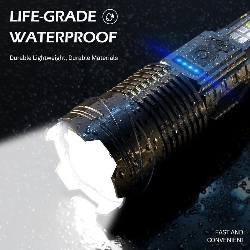 2024 Camping Gadgets Waterproof Rechargeable Strong Light Flashlight