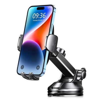 Support Téléphone Voiture, 2025 Amélioré [Ventouse Ultra Puissante] Porte Voiture Telephone Tableau de Bord, Rotation 360° & Opération à Une Main, Attache Voiture Pare-Brise (4-7" Smartphone)