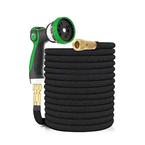 Tuyau d'arrosage Extensible 15m, Upgraded, Tuyau Flexible＆Léger avec 10 Modes d'arrosage pour Irrigation, Raccords Cuivre Haute Qualité,Nettoyage du Jardin,Laver la Voiture, Baigner Animal