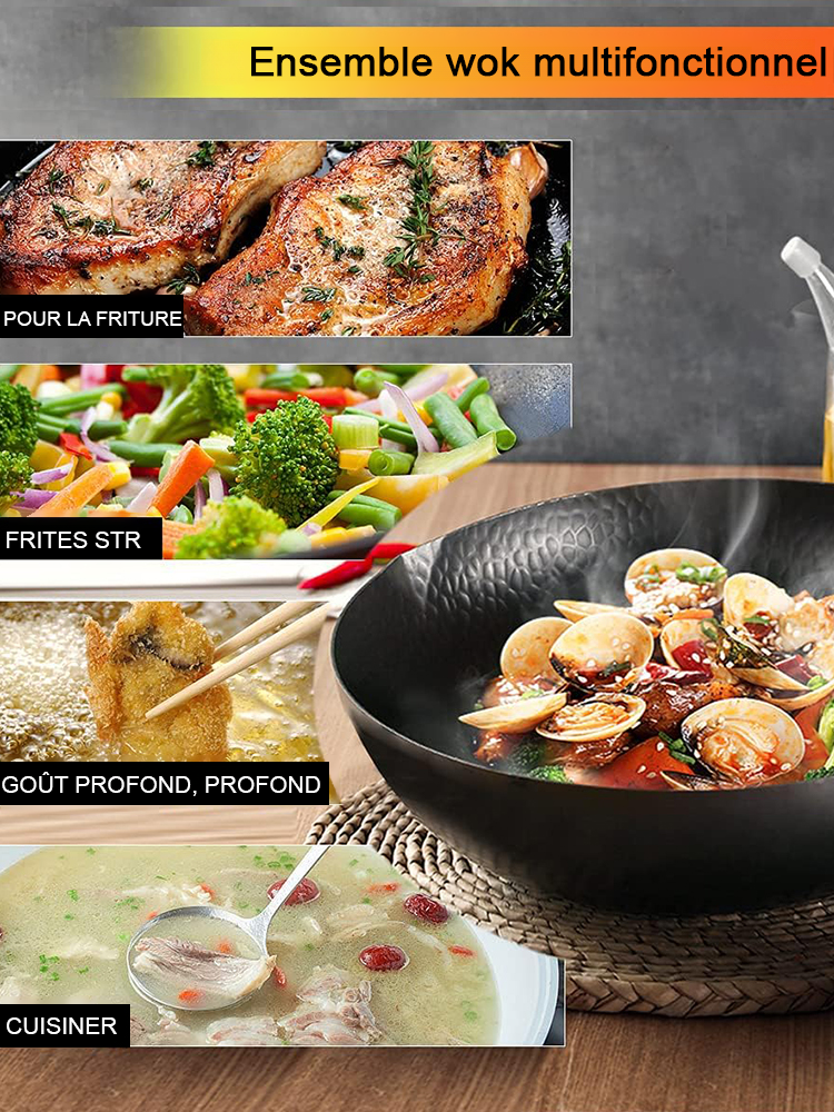 【Fer naturel complémentaire】Pot en fer forgé à la main, non revêtu et antiadhésif 🍳 Durable et résistant à la rouille. La troisième pièce est gratuite !