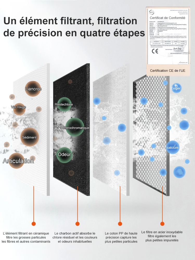 【Sans installation avec filtre offert】Robinet en acier inoxydable avec douchette pour eau potable