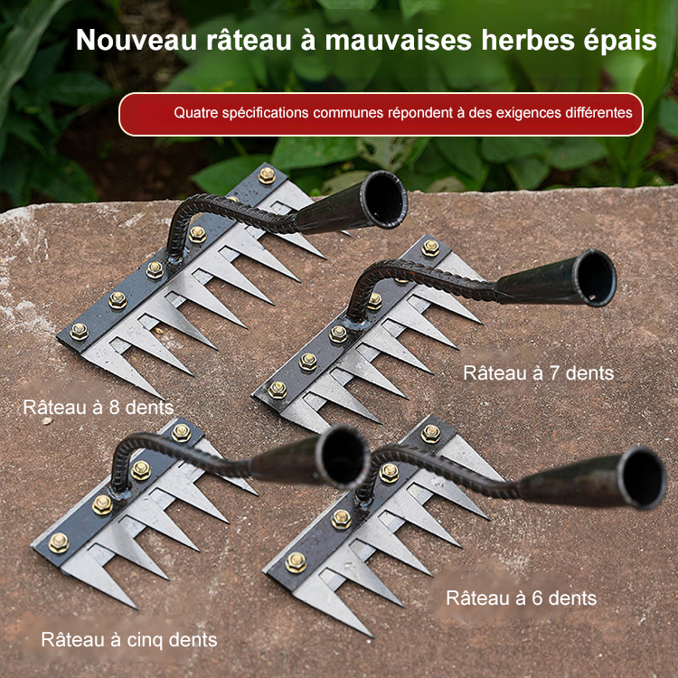 【Râteau de désherbage agricole amovible en acier au manganèse】Remplacement gratuit pendant 10 ans en cas de problème avec le produit !