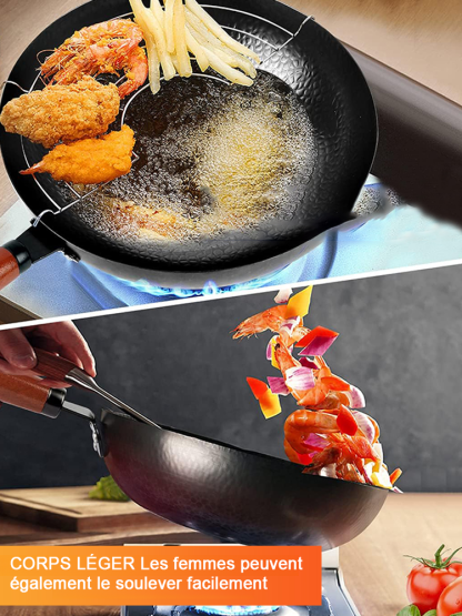 【Fer naturel complémentaire】Pot en fer forgé à la main, non revêtu et antiadhésif 🍳 Durable et résistant à la rouille. La troisième pièce est gratuite !