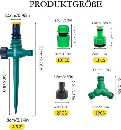 Arroseur Jardin,Arrosage Automatique pour Jardin,Arroseur de Pelouse 360,Arroseur de Jardin Multifonction-RéGlable Vec Raccord De Tuyau 1/2 et Y,Asperseur Arrosage,Arrosage Automatique Pelouse(Set 1)