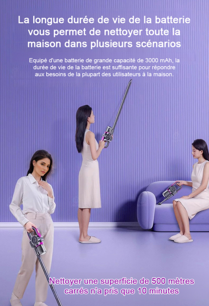 Trois-en-un sans fil avec grande puissance d'aspiration et stérilisation par UV pour éliminer les ac