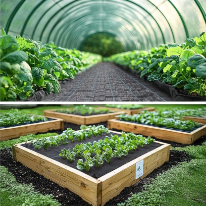 Toile de Paillage avec 30pcs de Piquets Contre Les Mauvais Herbes 10Mx2M en Fibres de Polypropylène Tissées Anti-UV 100g/m2 Résistant Aux Déchirures Piquets de Fixation Fournis