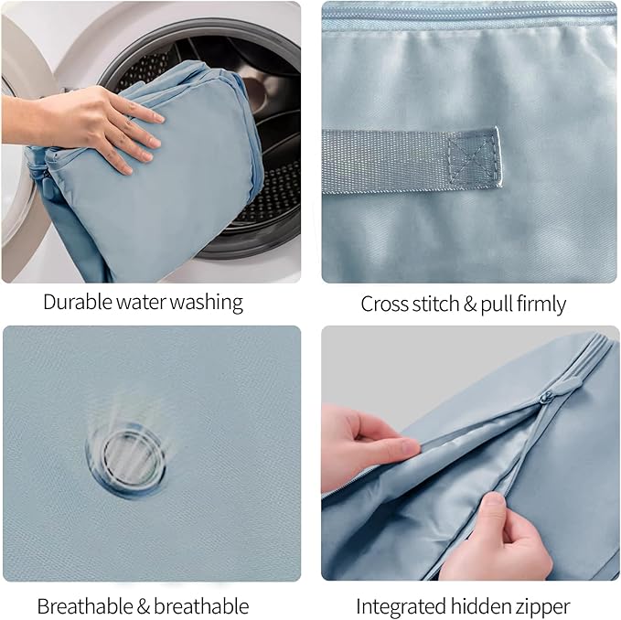 2 Pièces Ultra Gain de Place Organiseur Auto-Compressif, Boîte de Rangement Sous le Lit, Sac de Rangement pour Couettes et Vêtements - Gris XL