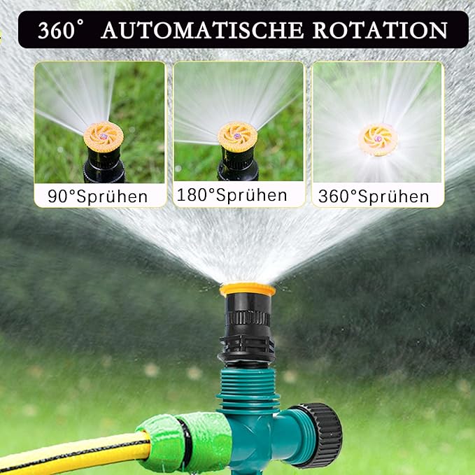Arroseur Jardin,Arrosage Automatique pour Jardin,Arroseur de Pelouse 360,Arroseur de Jardin Multifonction-RéGlable Vec Raccord De Tuyau 1/2 et Y,Asperseur Arrosage,Arrosage Automatique Pelouse(Set 1)