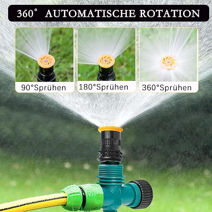 Arroseur Jardin,Arrosage Automatique pour Jardin,Arroseur de Pelouse 360,Arroseur de Jardin Multifonction-RéGlable Vec Raccord De Tuyau 1/2 et Y,Asperseur Arrosage,Arrosage Automatique Pelouse(Set 1)