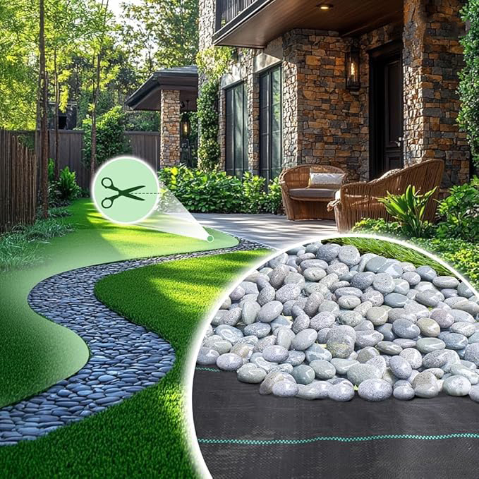 Toile de Paillage avec 30pcs de Piquets Contre Les Mauvais Herbes 10Mx2M en Fibres de Polypropylène Tissées Anti-UV 100g/m2 Résistant Aux Déchirures Piquets de Fixation Fournis