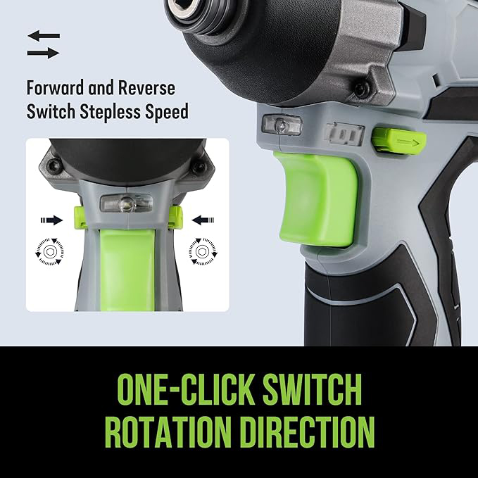  Visseuse à Choc sans Fil 12V avec Batterie 2,0A, Couple de 100N.m, 2000 tr/min, Clé à Choc avec Mandrin à Changement Rapide 6mm et Charge en 1 Heure, Lampe LED, 14 Accessoires et Sac à outils