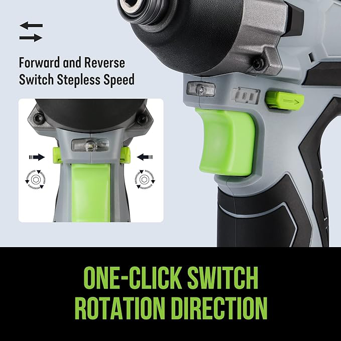  Visseuse à Choc sans Fil 12V avec Batterie 2,0A, Couple de 100N.m, 2000 tr/min, Clé à Choc avec Mandrin à Changement Rapide 6mm et Charge en 1 Heure, Lampe LED, 14 Accessoires et Sac à outils