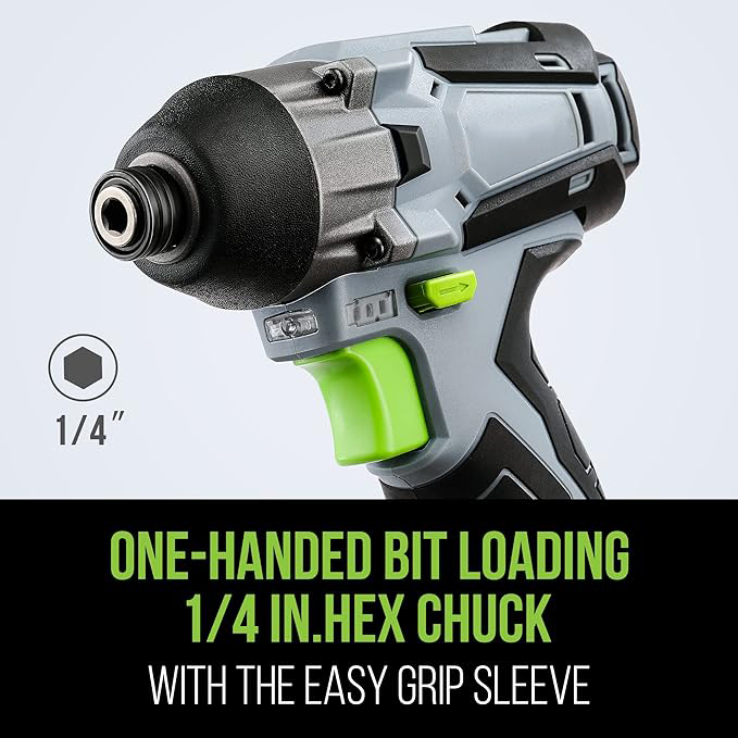  Visseuse à Choc sans Fil 12V avec Batterie 2,0A, Couple de 100N.m, 2000 tr/min, Clé à Choc avec Mandrin à Changement Rapide 6mm et Charge en 1 Heure, Lampe LED, 14 Accessoires et Sac à outils