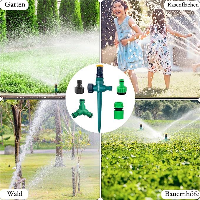 Arroseur Jardin,Arrosage Automatique pour Jardin,Arroseur de Pelouse 360,Arroseur de Jardin Multifonction-RéGlable Vec Raccord De Tuyau 1/2 et Y,Asperseur Arrosage,Arrosage Automatique Pelouse(Set 1)